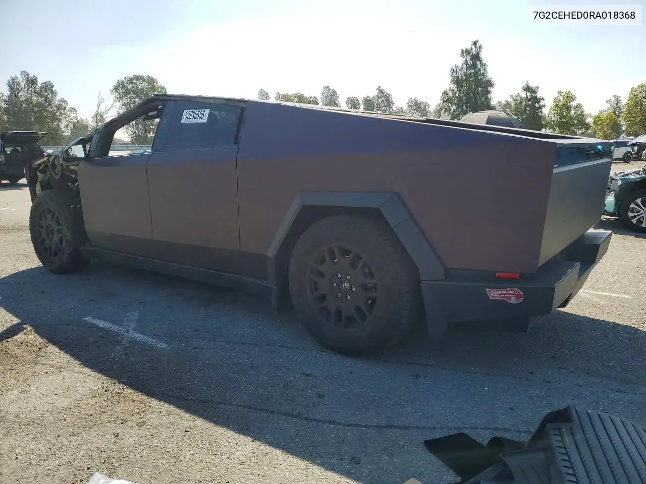 2024 Tesla Cybertruck VIN: 7G2CEHED0RA018368 Lot: 52030556