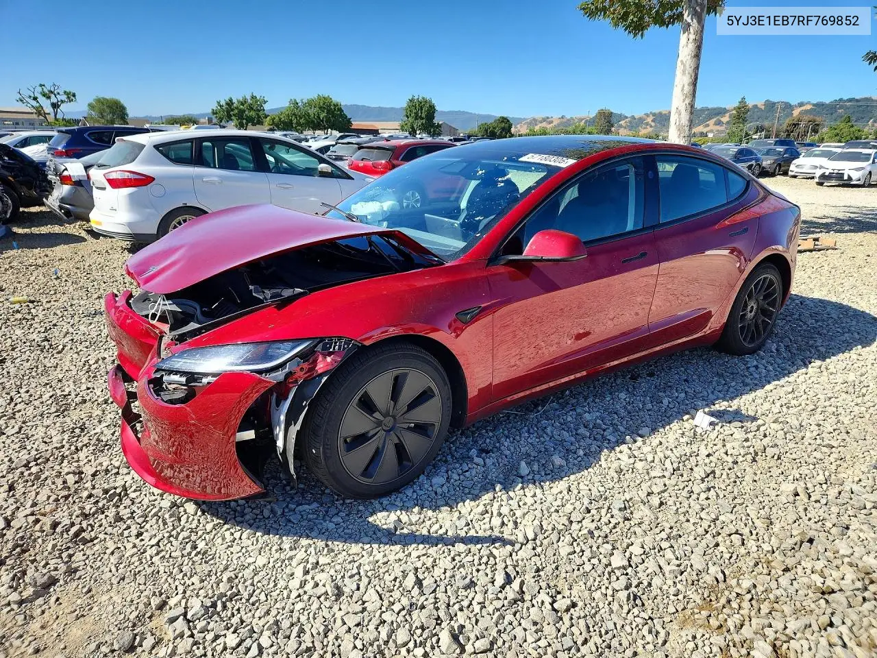 2024 Tesla Model 3 VIN: 5YJ3E1EB7RF769852 Lot: 57180306