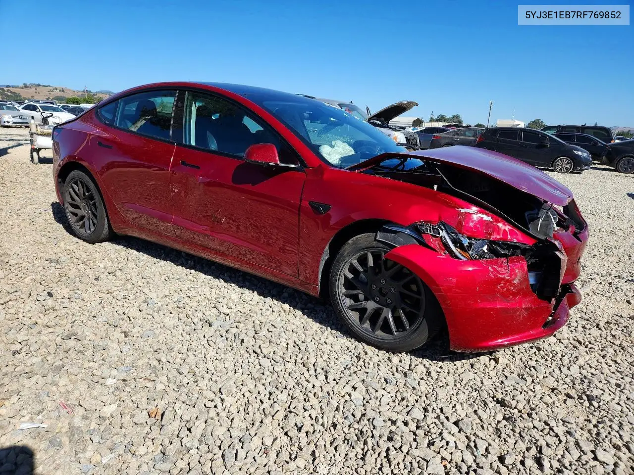 2024 Tesla Model 3 VIN: 5YJ3E1EB7RF769852 Lot: 57180306
