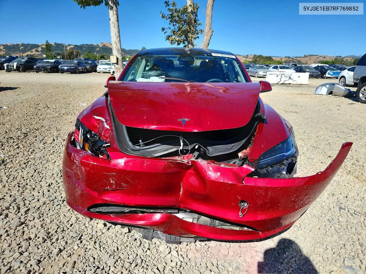 2024 Tesla Model 3 VIN: 5YJ3E1EB7RF769852 Lot: 57180306