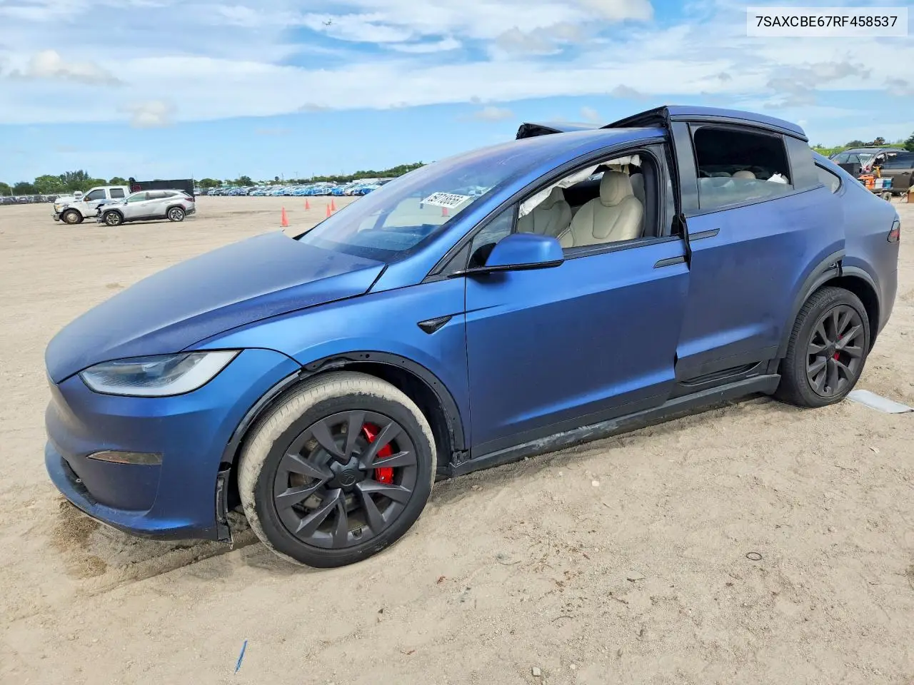 2024 Tesla Model X VIN: 7SAXCBE67RF458537 Lot: 59718656