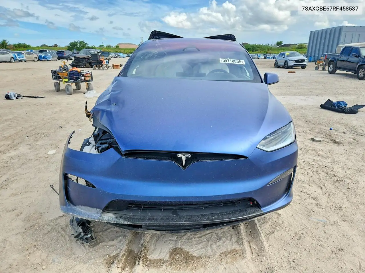 2024 Tesla Model X VIN: 7SAXCBE67RF458537 Lot: 59718656