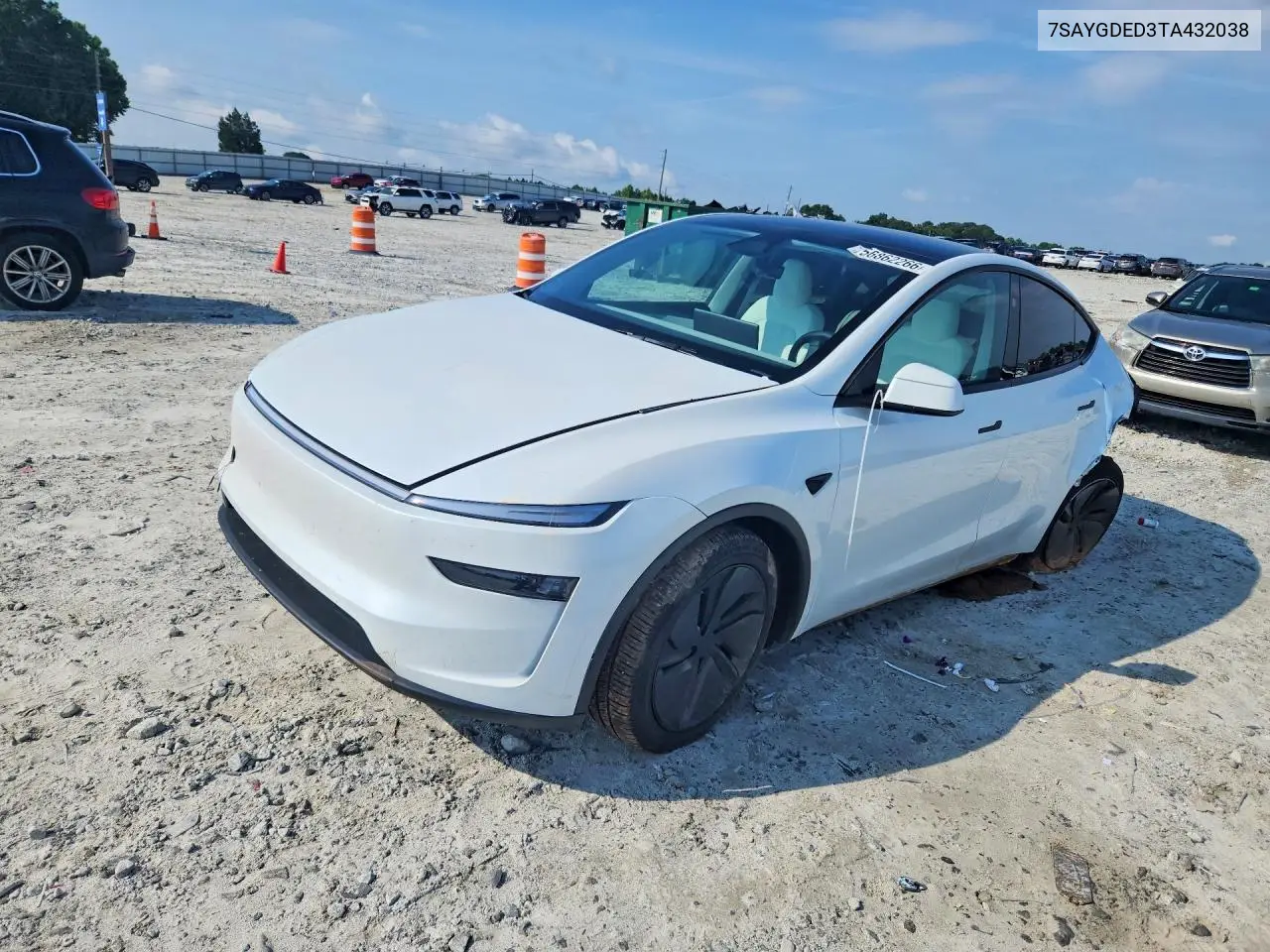 2026 Tesla Y VIN: 7SAYGDED3TA432038 Lot: 56862266