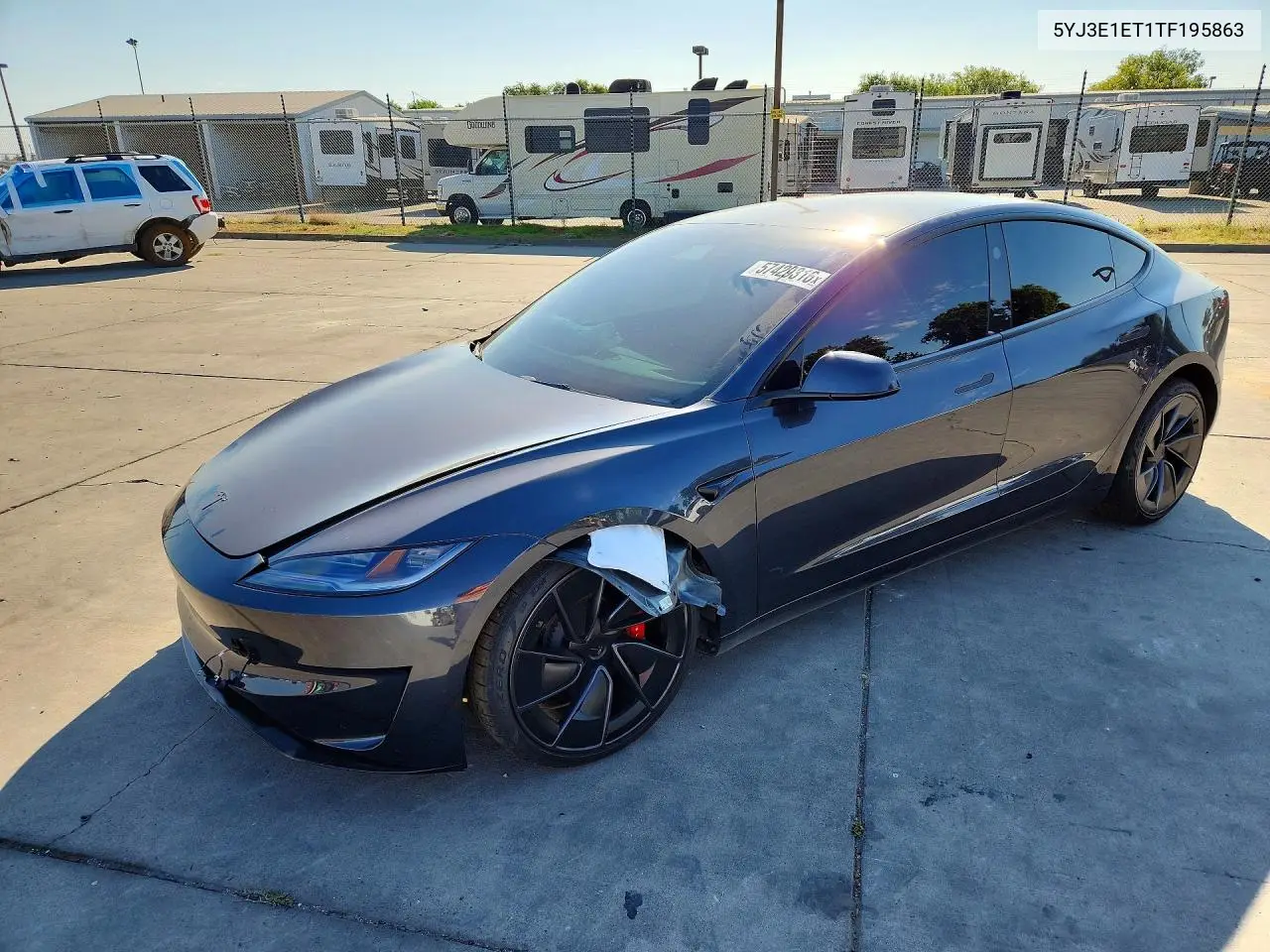 2026 Tesla Model 3 VIN: 5YJ3E1ET1TF195863 Lot: 57429316