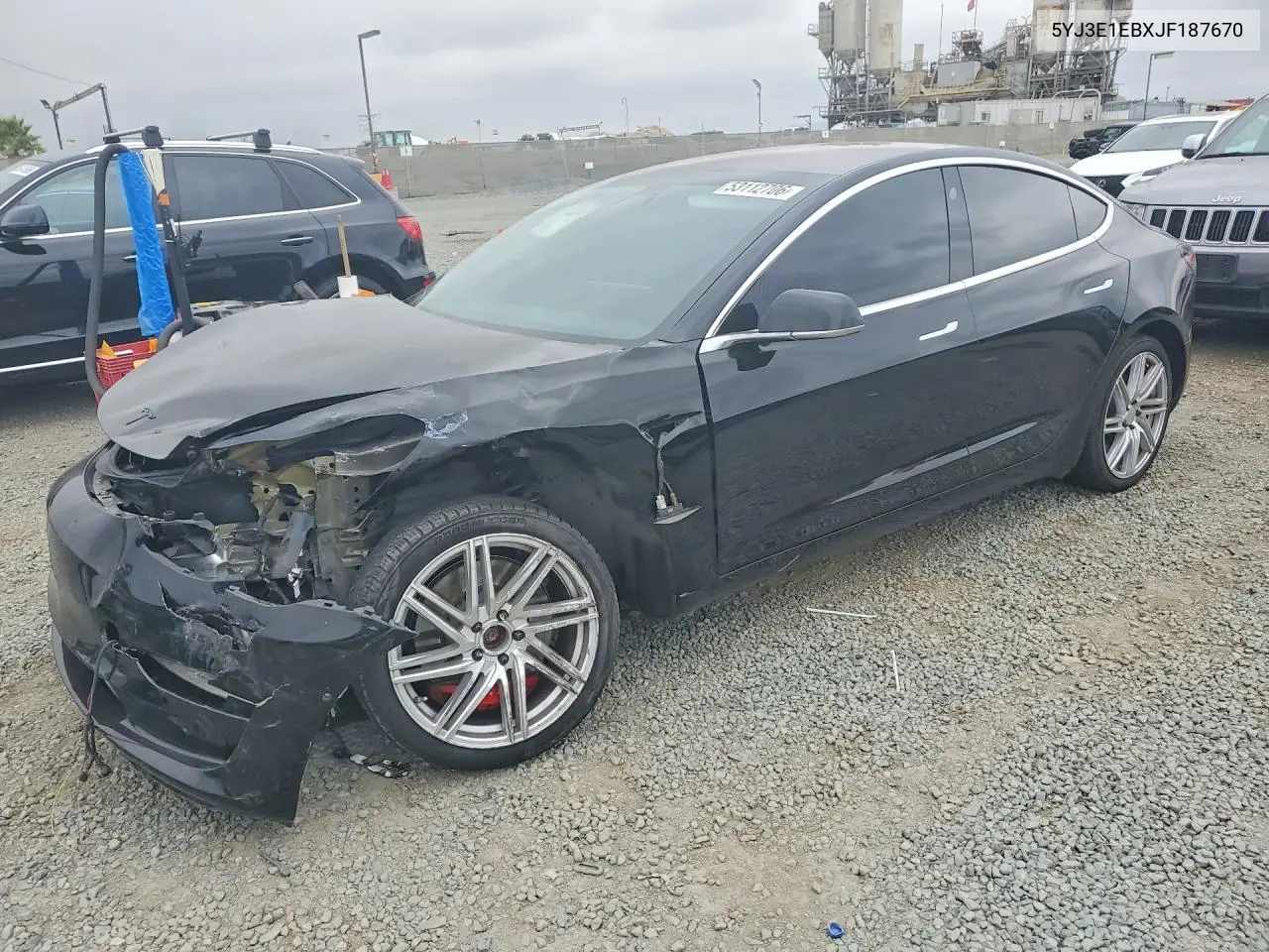 2018 Tesla Model 3 VIN: 5YJ3E1EBXJF187670 Lot: 53112706