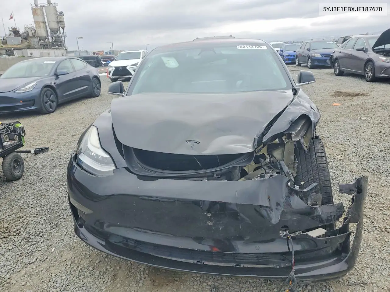 2018 Tesla Model 3 VIN: 5YJ3E1EBXJF187670 Lot: 53112706