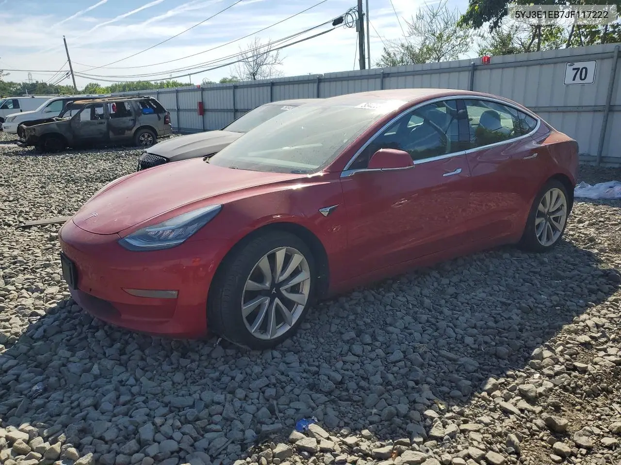 2018 Tesla Model 3 VIN: 5YJ3E1EB7JF117222 Lot: 55420336