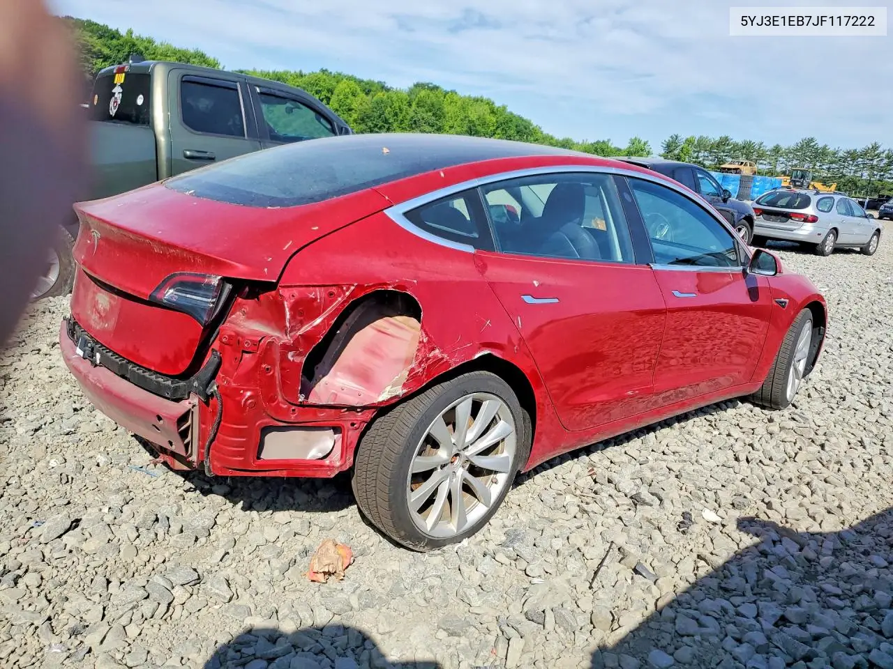 2018 Tesla Model 3 VIN: 5YJ3E1EB7JF117222 Lot: 55420336