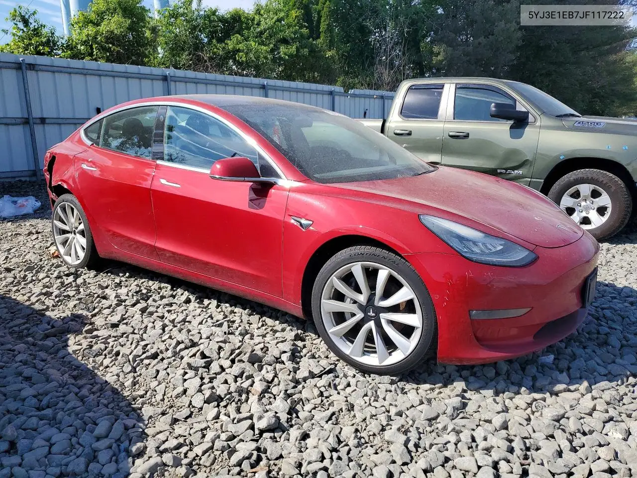 2018 Tesla Model 3 VIN: 5YJ3E1EB7JF117222 Lot: 55420336