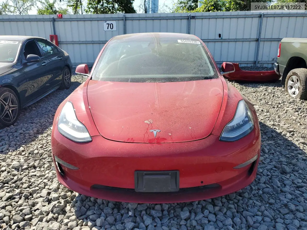 2018 Tesla Model 3 VIN: 5YJ3E1EB7JF117222 Lot: 55420336