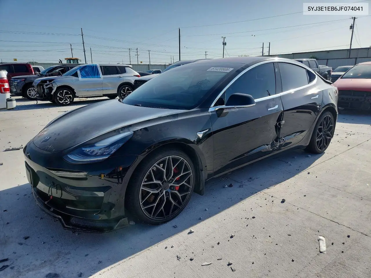 2018 Tesla Model 3 VIN: 5YJ3E1EB6JF074041 Lot: 61420806