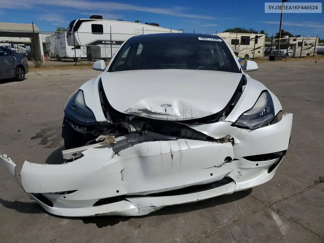 2019 Tesla Model 3 VIN: 5YJ3E1EA1KF446524 Lot: 60711496