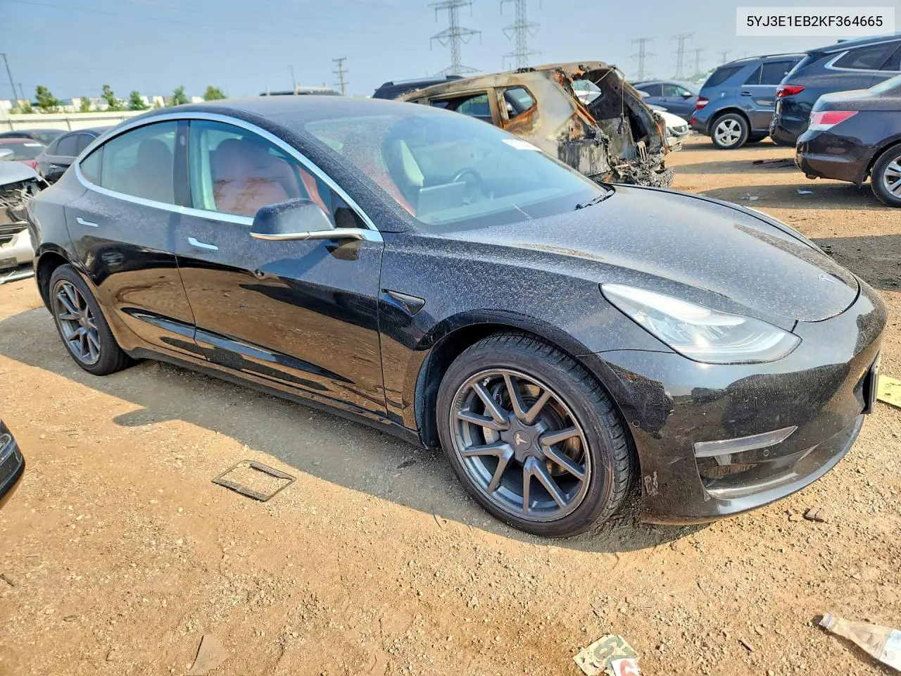 2019 Tesla Model 3 VIN: 5YJ3E1EB2KF364665 Lot: 61722276