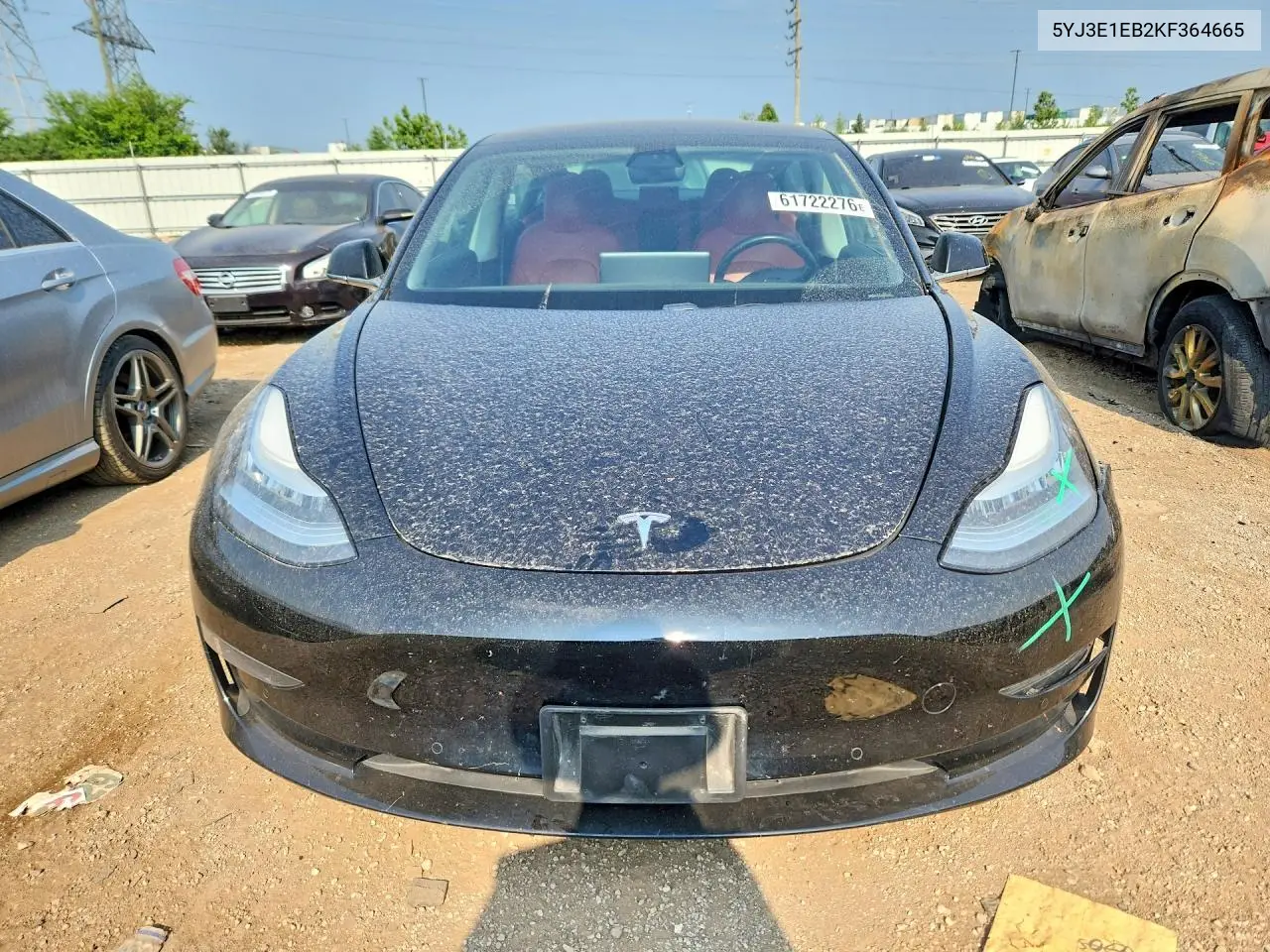 2019 Tesla Model 3 VIN: 5YJ3E1EB2KF364665 Lot: 61722276