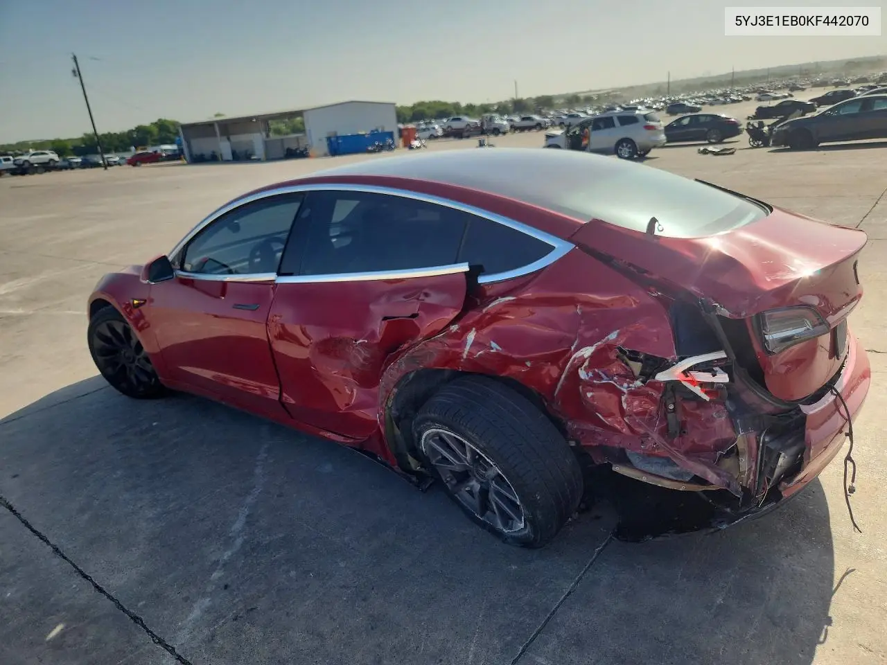 2019 Tesla Model 3 VIN: 5YJ3E1EB0KF442070 Lot: 62111656