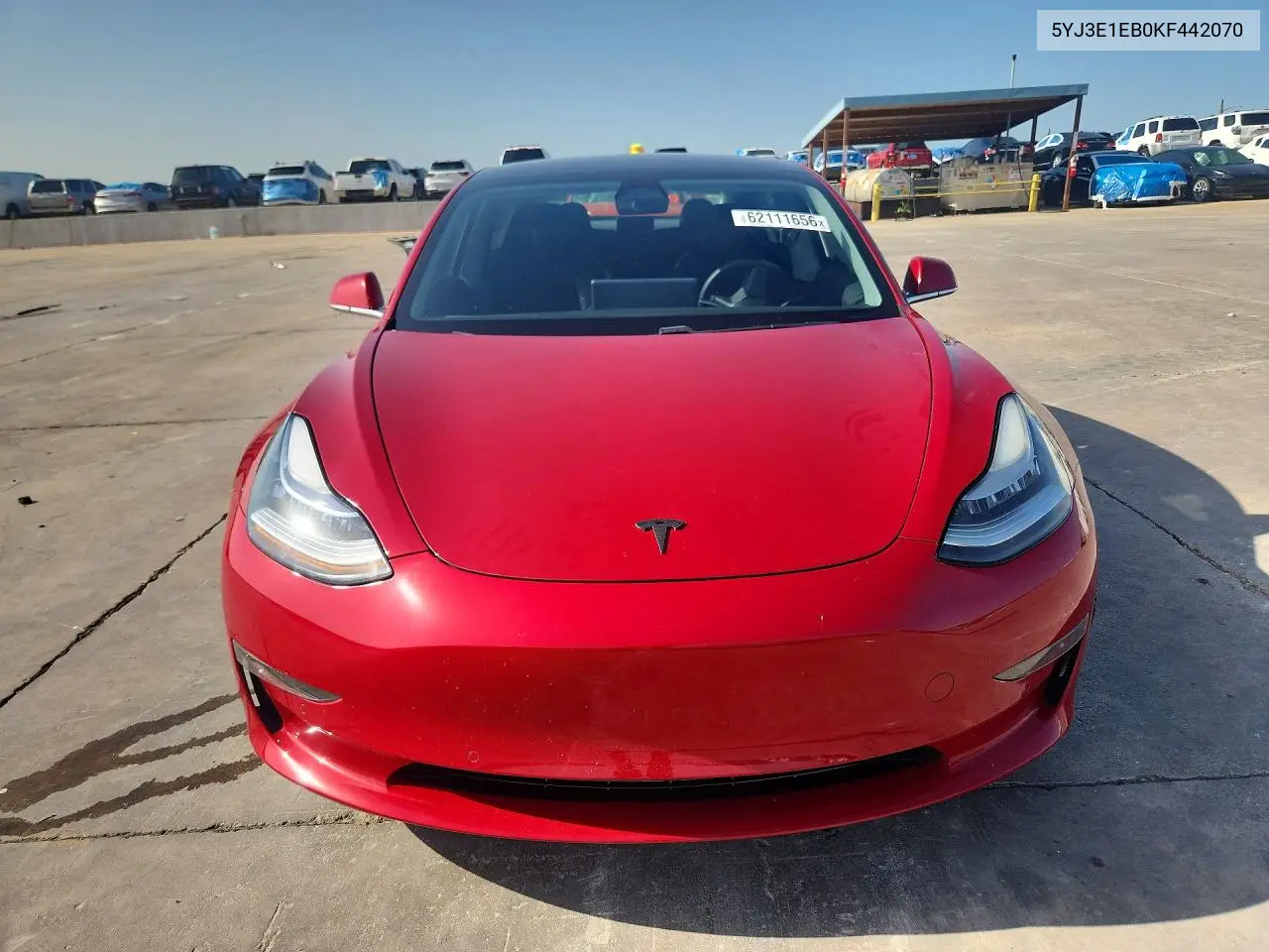 2019 Tesla Model 3 VIN: 5YJ3E1EB0KF442070 Lot: 62111656