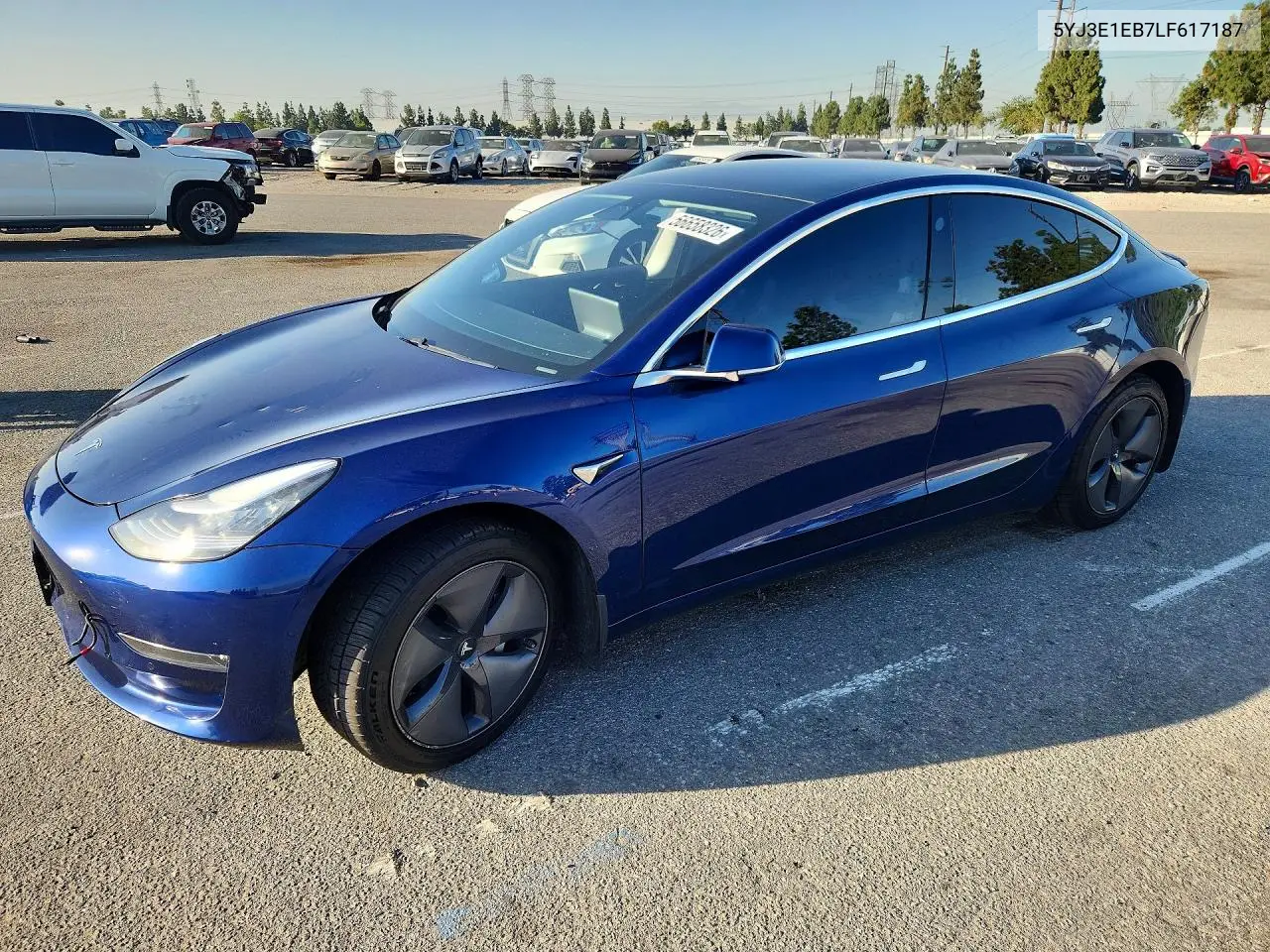 2020 Tesla Model 3 VIN: 5YJ3E1EB7LF617187 Lot: 56658326