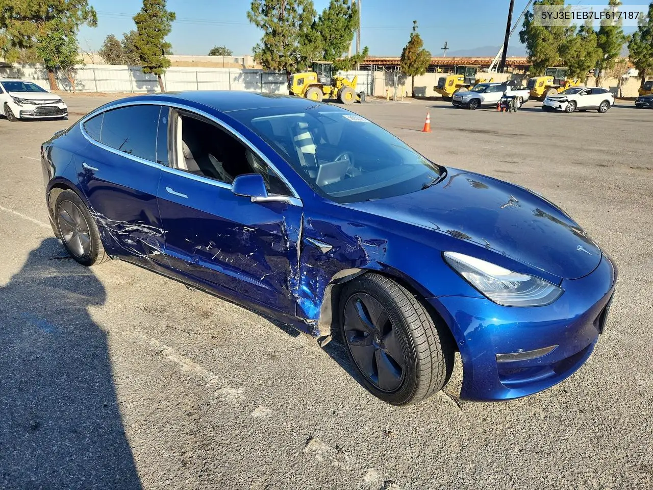 2020 Tesla Model 3 VIN: 5YJ3E1EB7LF617187 Lot: 56658326