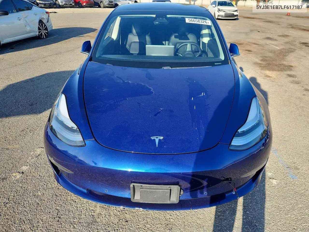 2020 Tesla Model 3 VIN: 5YJ3E1EB7LF617187 Lot: 56658326