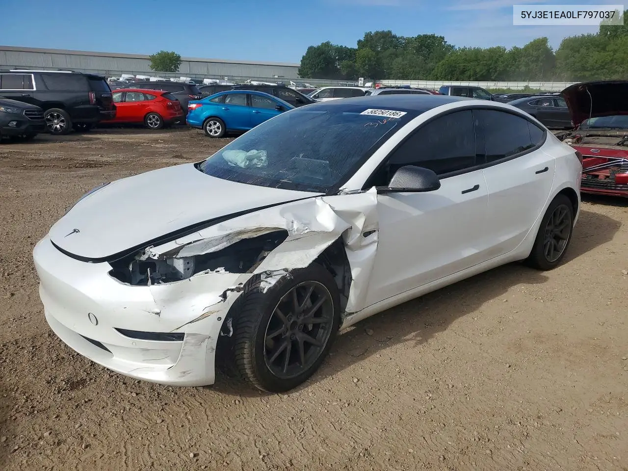 2020 Tesla Model 3 VIN: 5YJ3E1EA0LF797037 Lot: 58250186