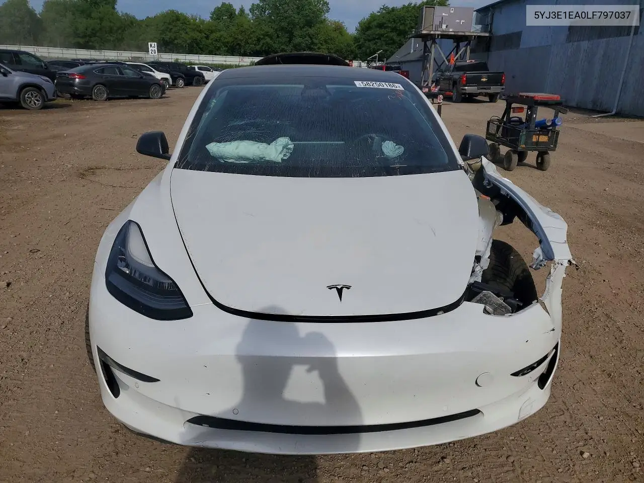 2020 Tesla Model 3 VIN: 5YJ3E1EA0LF797037 Lot: 58250186