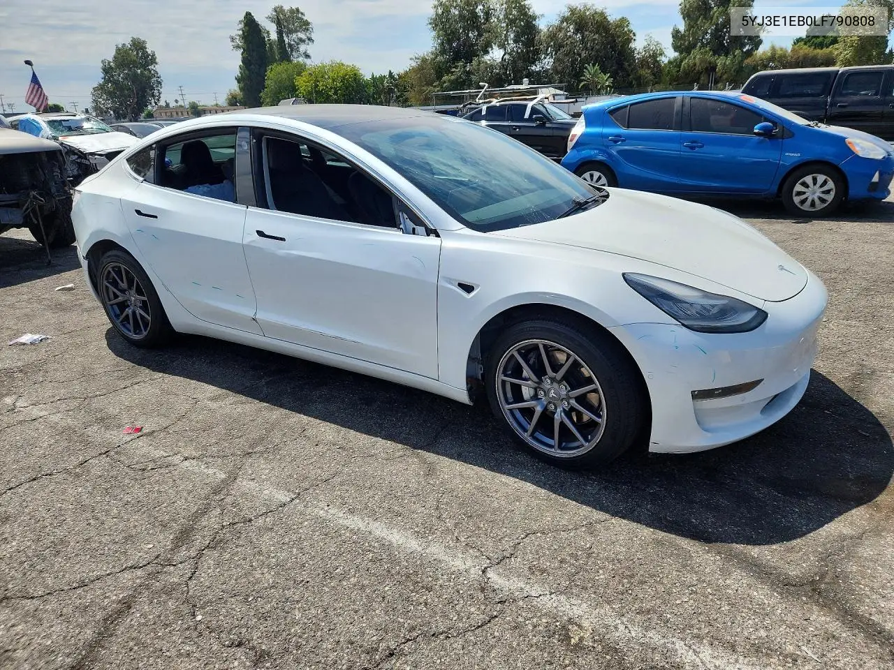 2020 Tesla Model 3 VIN: 5YJ3E1EB0LF790808 Lot: 59191806