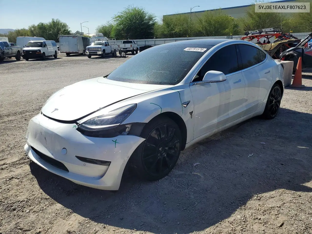 2020 Tesla Model 3 VIN: 5YJ3E1EAXLF807623 Lot: 60791576