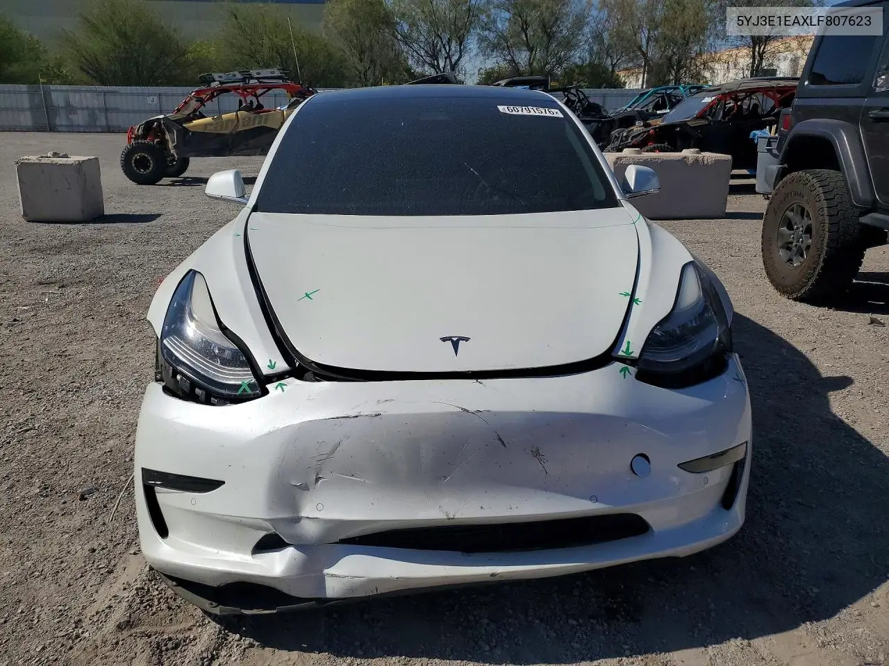2020 Tesla Model 3 VIN: 5YJ3E1EAXLF807623 Lot: 60791576