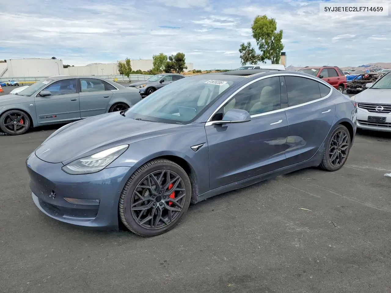 2020 Tesla Model 3 VIN: 5YJ3E1EC2LF714659 Lot: 61539206