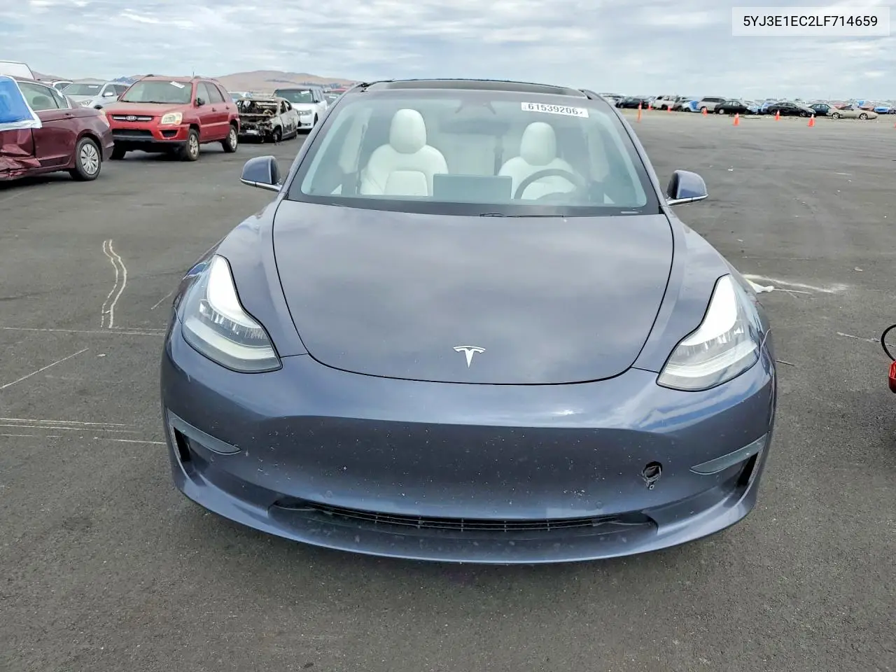 2020 Tesla Model 3 VIN: 5YJ3E1EC2LF714659 Lot: 61539206