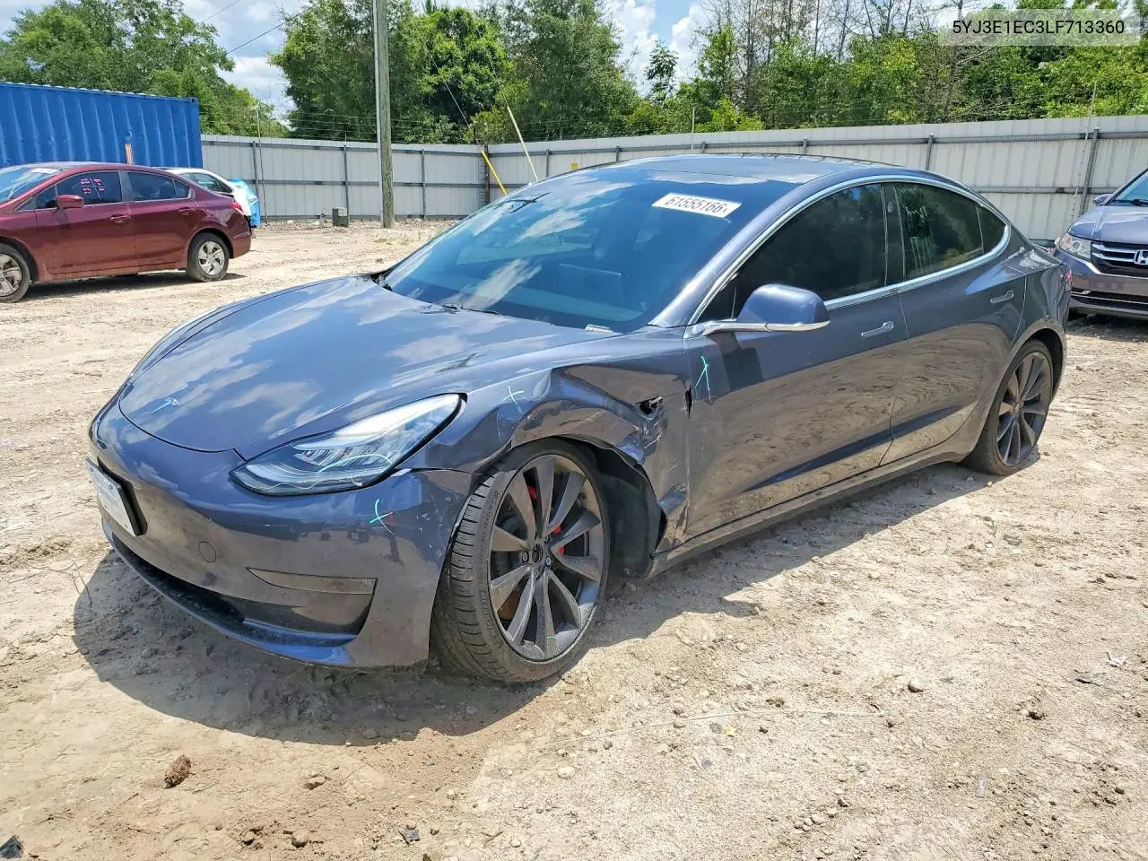 2020 Tesla Model 3 VIN: 5YJ3E1EC3LF713360 Lot: 61555166