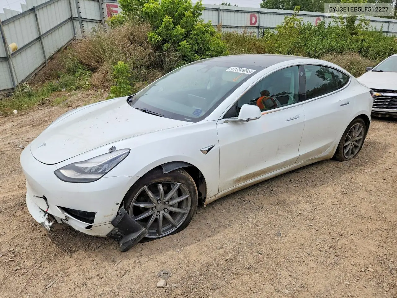 2020 Tesla Model 3 VIN: 5YJ3E1EB5LF512227 Lot: 61780996