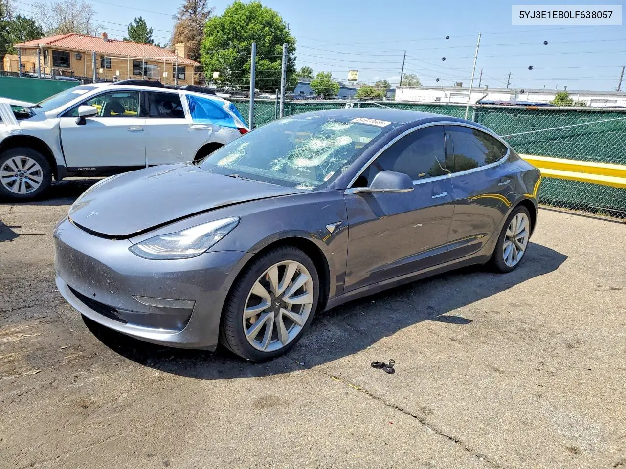 2020 Tesla Model 3 VIN: 5YJ3E1EB0LF638057 Lot: 61970666