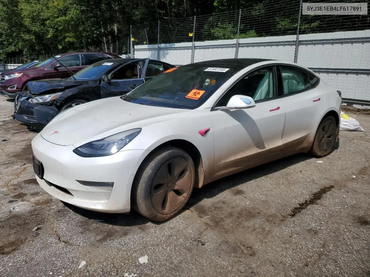 2020 Tesla Model 3 VIN: 5YJ3E1EB4LF617891 Lot: 67403155