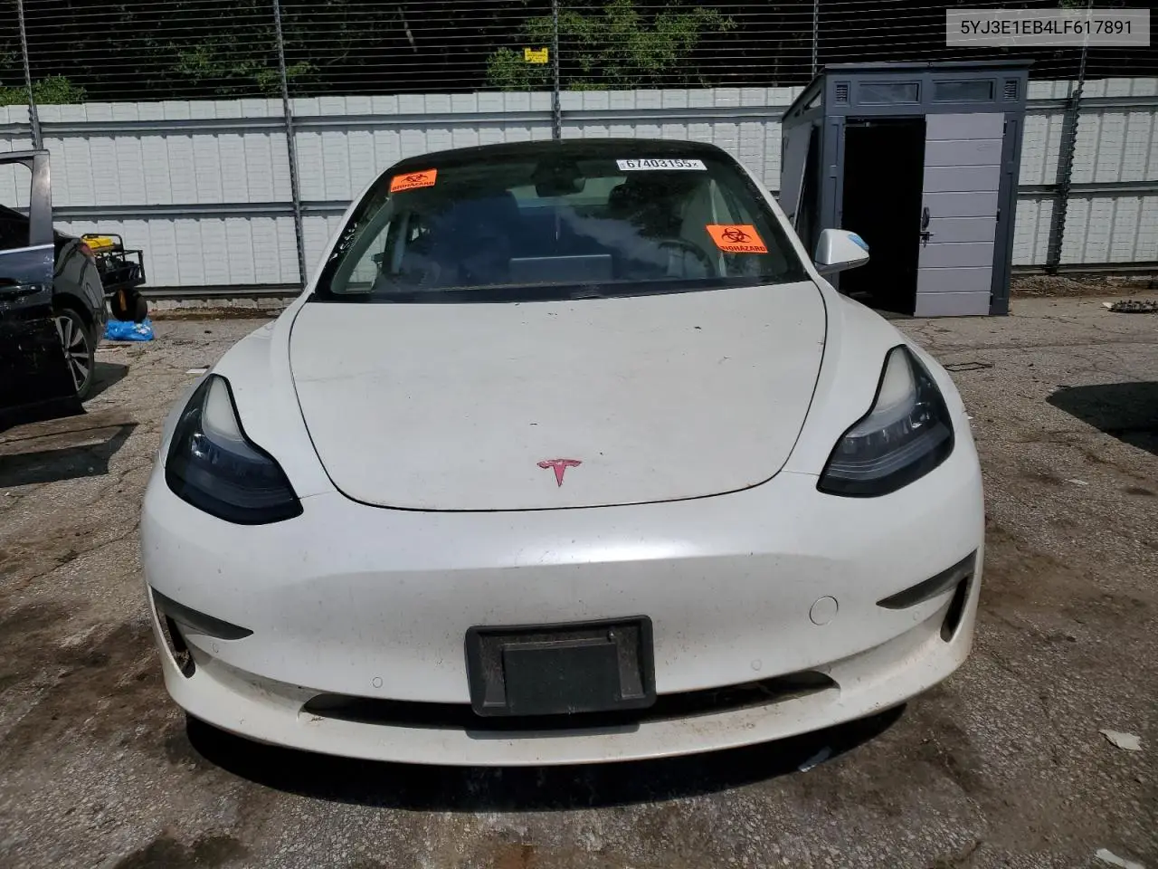 2020 Tesla Model 3 VIN: 5YJ3E1EB4LF617891 Lot: 67403155