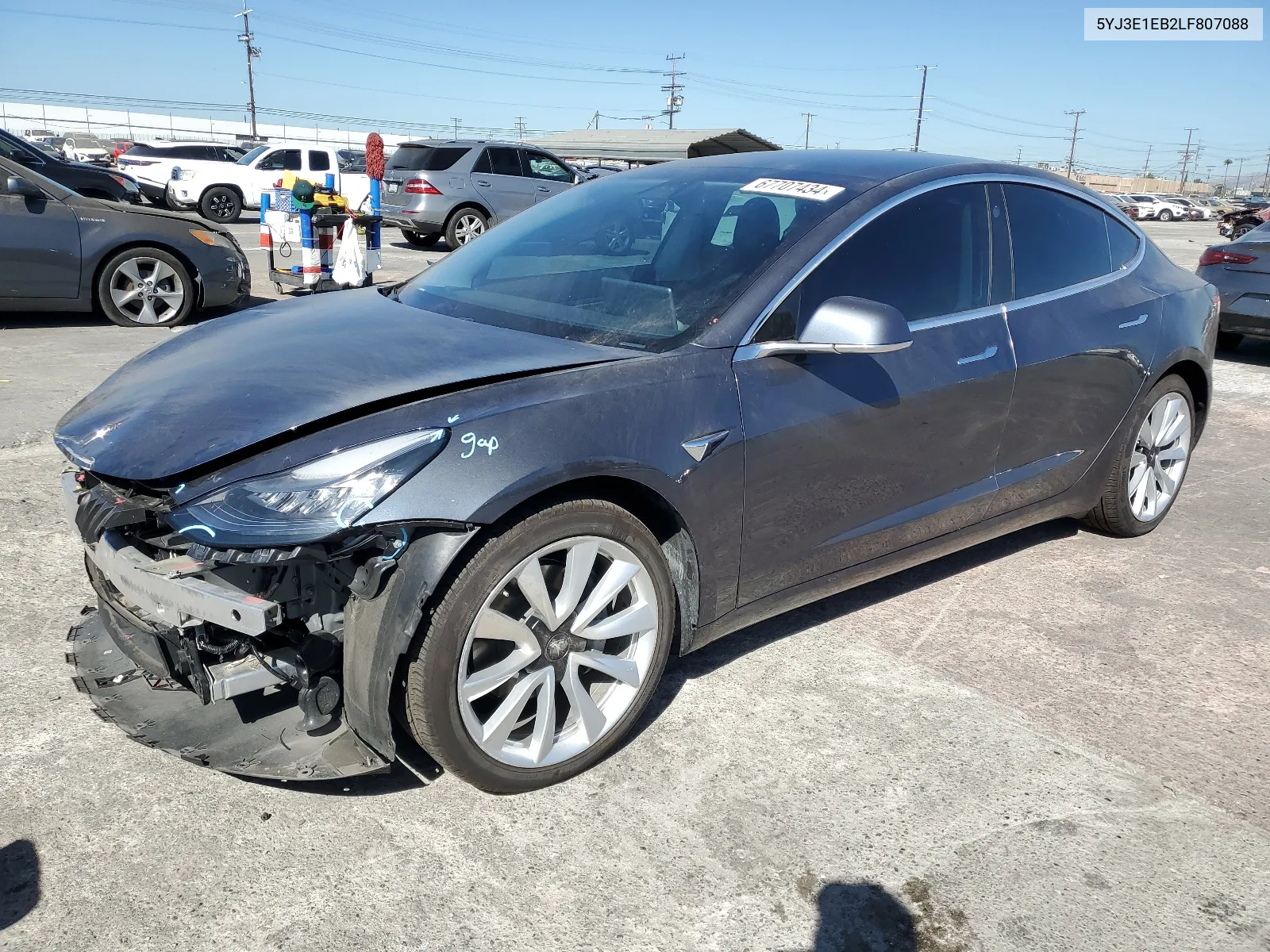 2020 Tesla Model 3 VIN: 5YJ3E1EB2LF807088 Lot: 67707434