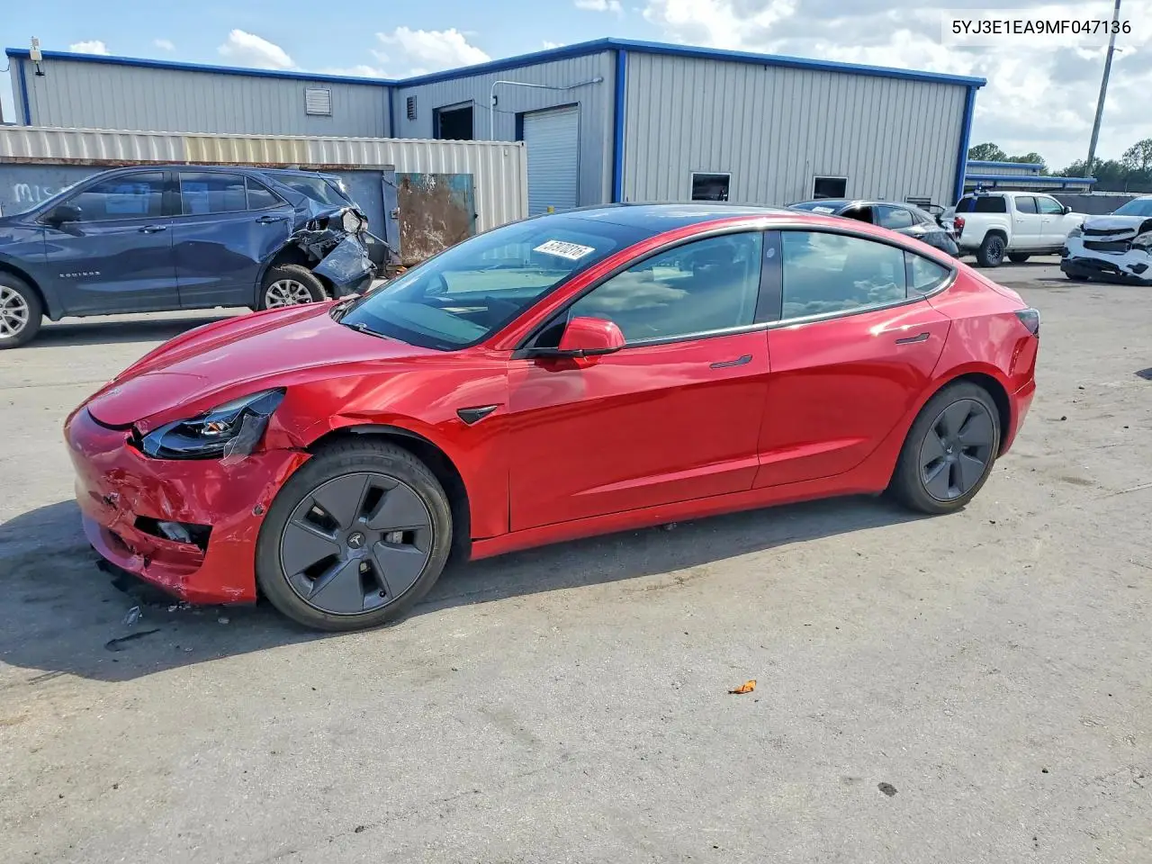 2021 Tesla Model 3 VIN: 5YJ3E1EA9MF047136 Lot: 57970316