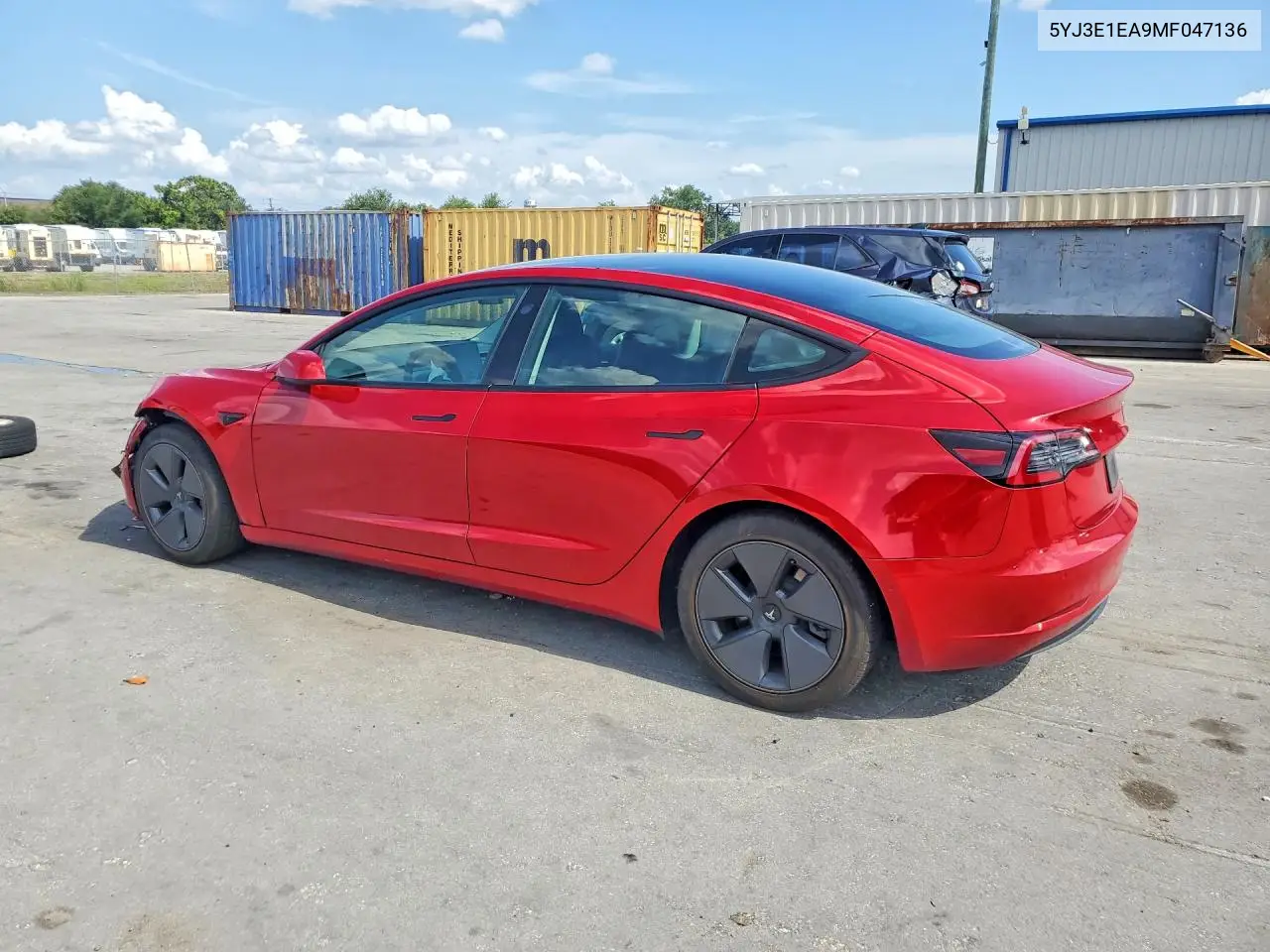 2021 Tesla Model 3 VIN: 5YJ3E1EA9MF047136 Lot: 57970316