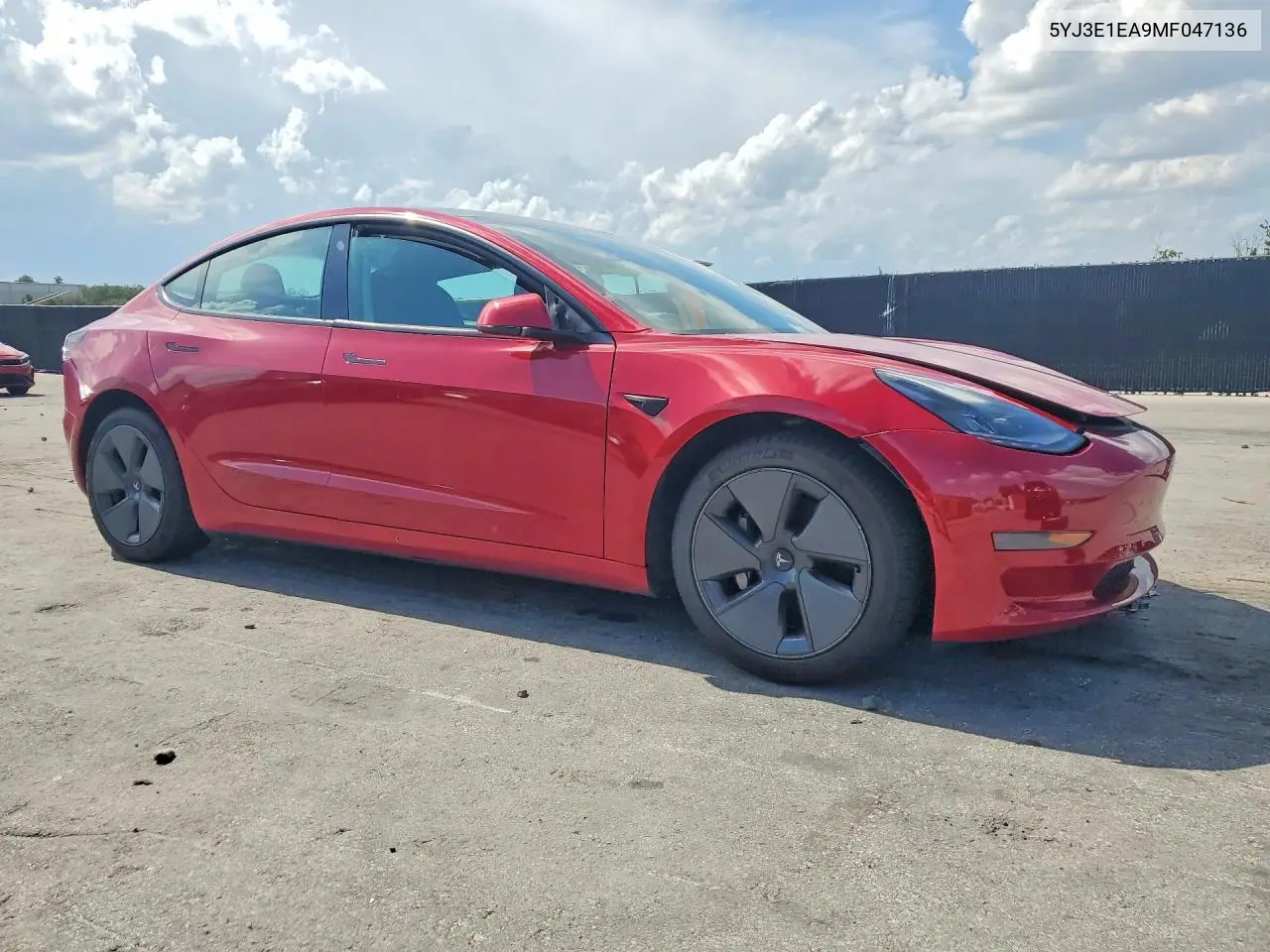 2021 Tesla Model 3 VIN: 5YJ3E1EA9MF047136 Lot: 57970316