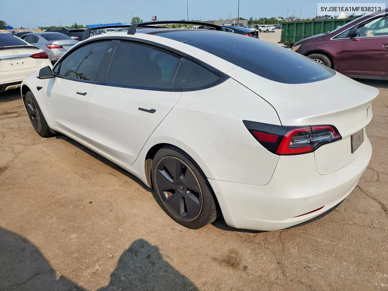 2021 Tesla Model 3 VIN: 5YJ3E1EA1MF838213 Lot: 60199876