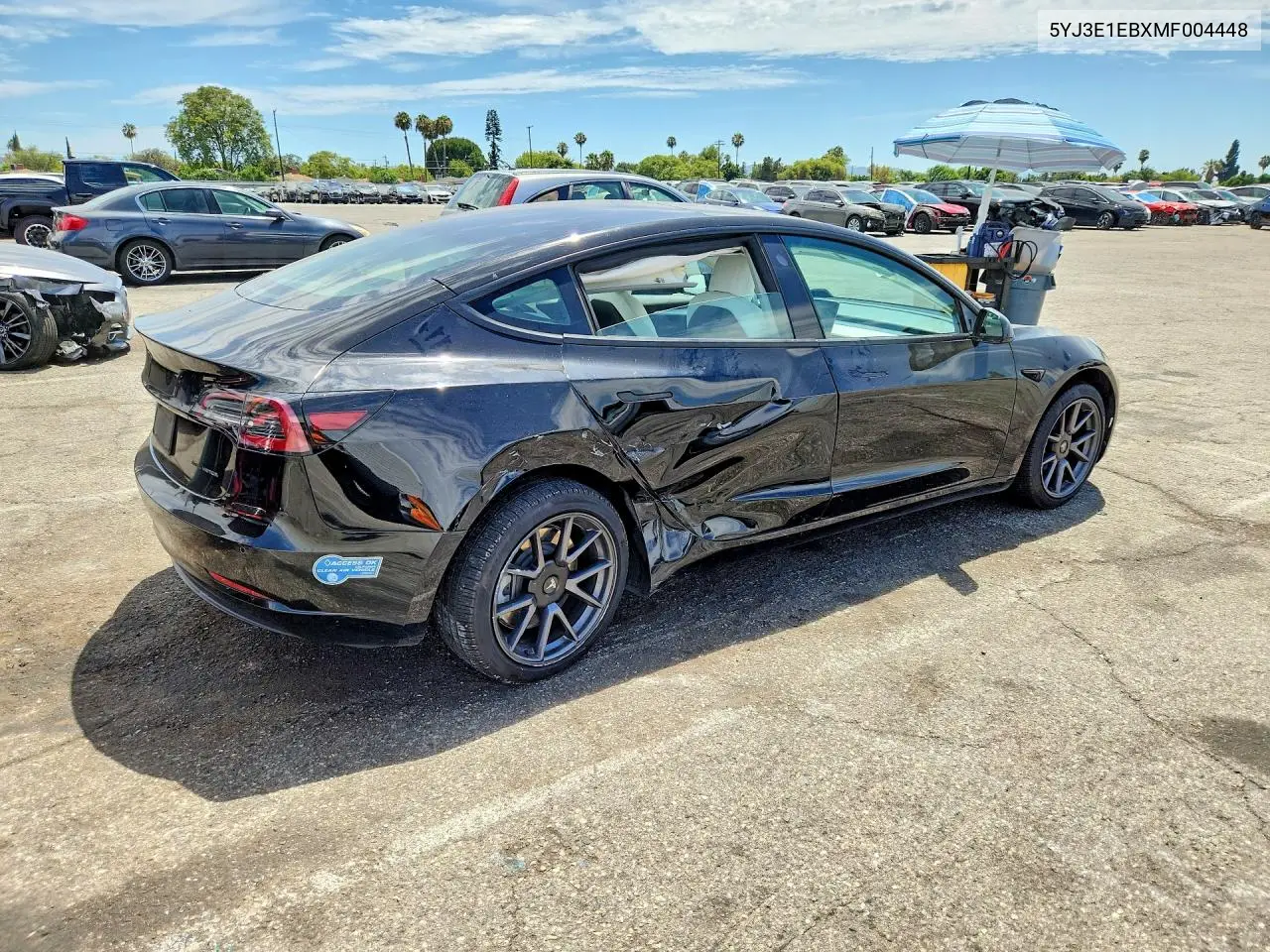 2021 Tesla Model 3 VIN: 5YJ3E1EBXMF004448 Lot: 60898726