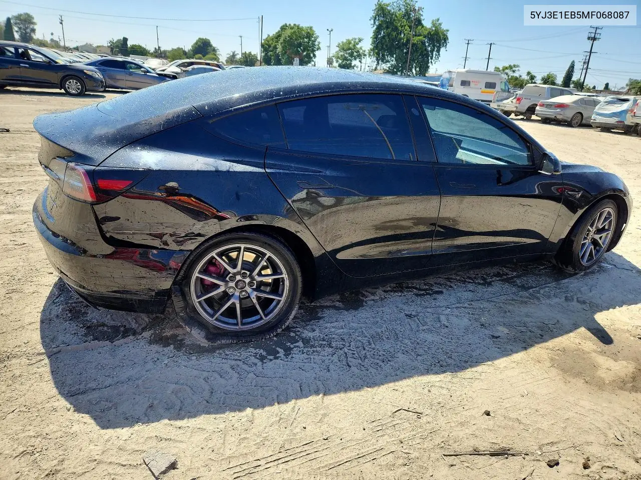 2021 Tesla Model 3 VIN: 5YJ3E1EB5MF068087 Lot: 60968356