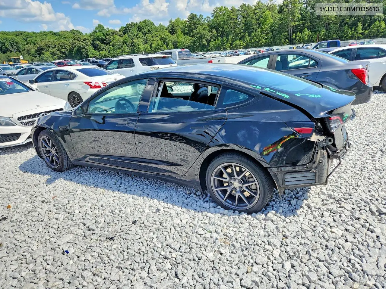 2021 Tesla Model 3 VIN: 5YJ3E1EB0MF035613 Lot: 61534576