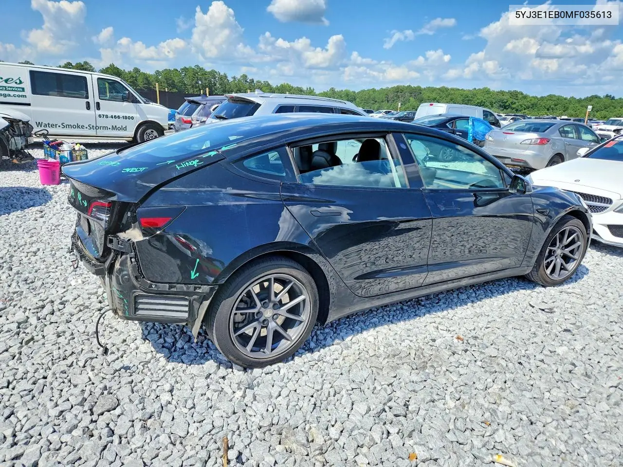 2021 Tesla Model 3 VIN: 5YJ3E1EB0MF035613 Lot: 61534576