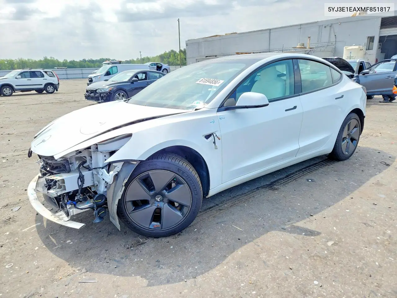 2021 Tesla Model 3 VIN: 5YJ3E1EAXMF851817 Lot: 61594856