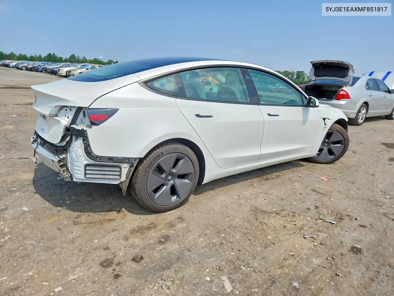 2021 Tesla Model 3 VIN: 5YJ3E1EAXMF851817 Lot: 61594856