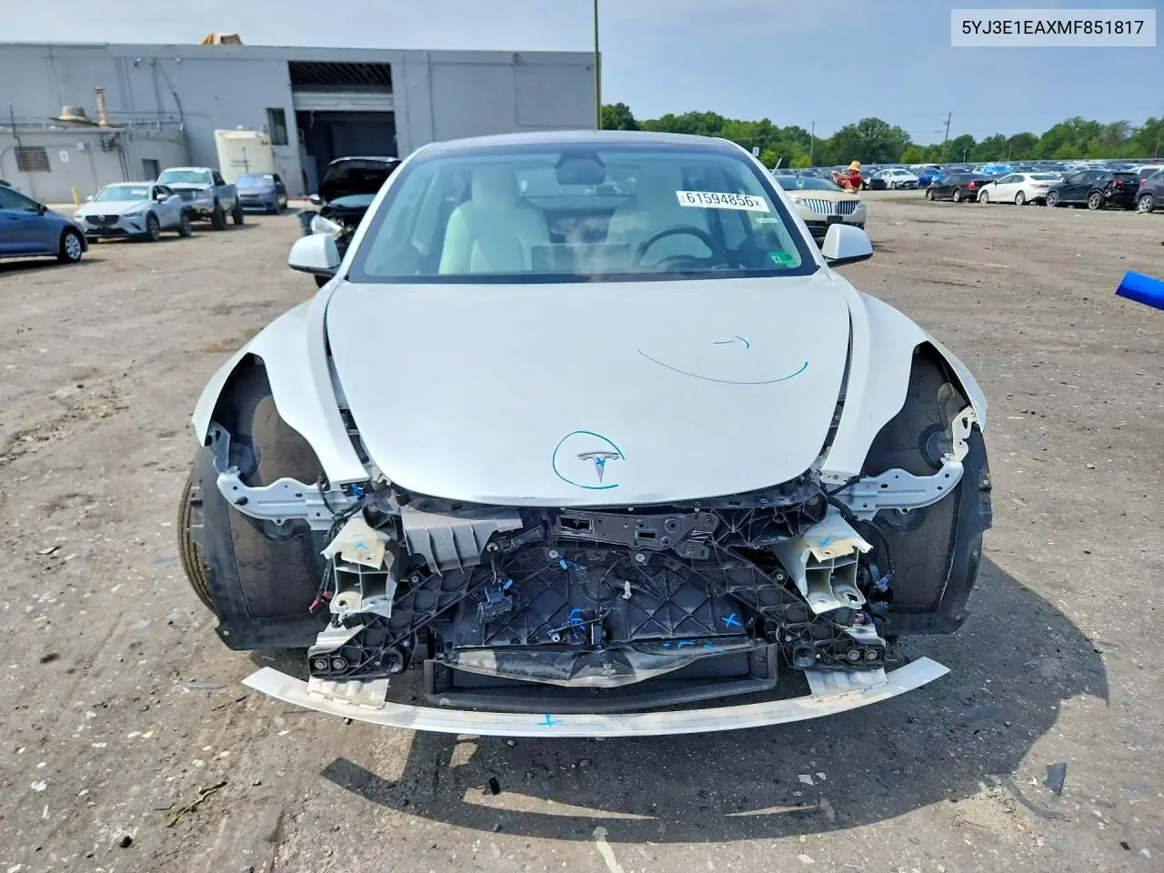 2021 Tesla Model 3 VIN: 5YJ3E1EAXMF851817 Lot: 61594856