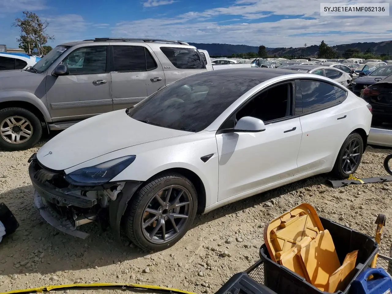 2021 Tesla Model 3 VIN: 5YJ3E1EA1MF052136 Lot: 61953996