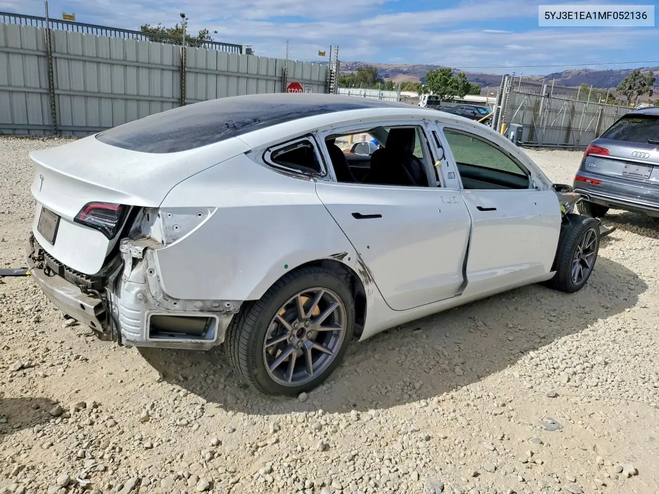 2021 Tesla Model 3 VIN: 5YJ3E1EA1MF052136 Lot: 61953996