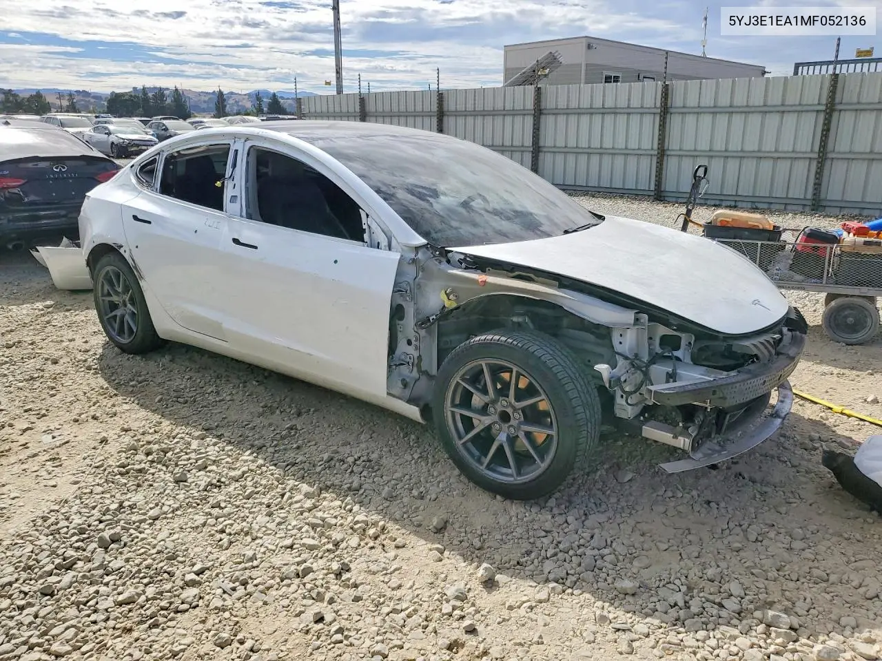 2021 Tesla Model 3 VIN: 5YJ3E1EA1MF052136 Lot: 61953996